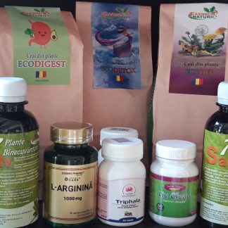 Pachet suplimente pentru curatarea colonului cu un ceai Ecohep gratuit.